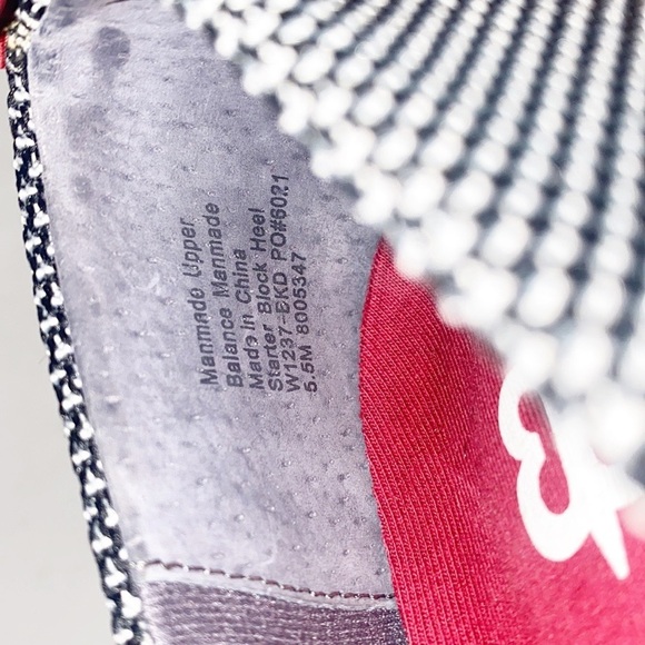 Betabrand Starter Red Black White Textured Patterned Block Heels - Picture 8 of 9